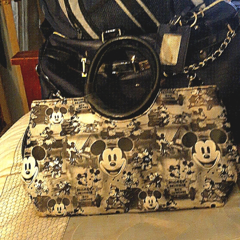 Black and white Mickey mouse purse